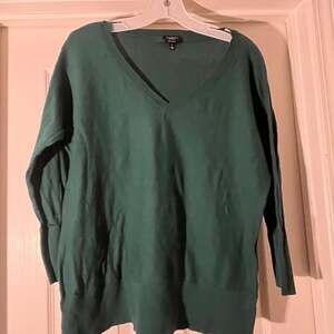Talbots Women's Green Pima Cotton V-Neck Pullover Sweater